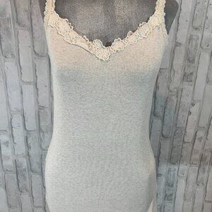 Mossimo Lace ribbed Heather Cream tank top